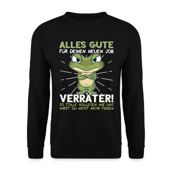 Jobwechsel Neuer Job Abschied Kollege neue Arbeit - Unisex Pullover - Schwarz - Vorne - Alina (178cm) & Michal (187cm)