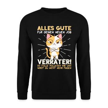 Jobwechsel Neuer Job Abschied Kollege neue Arbeit - Unisex Pullover - Schwarz - Vorne - Alina (178cm) & Michal (187cm)