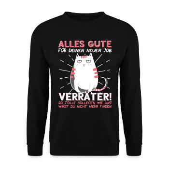 Jobwechsel Neuer Job Abschied Kollege neue Arbeit - Unisex Pullover - Schwarz - Vorne - Alina (178cm) & Michal (187cm)