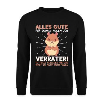 Jobwechsel Neuer Job Abschied Kollege neue Arbeit - Unisex Pullover - Schwarz - Vorne - Alina (178cm) & Michal (187cm)