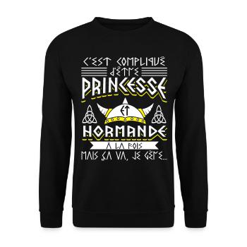 Femme Normande Normandie - Sweat-shirt Unisexe - noir - Devant - Alina (178cm) & Michal (187cm)