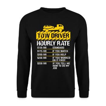 Tow truck driver tow driver tow truck - Unisex Sweatshirt - black - Front - Alina (178cm) & Michal (187cm)