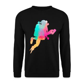 Scuba Diving Watercolor Diver - Sweat-shirt Unisexe - noir - Devant - Alina (178cm) & Michal (187cm)