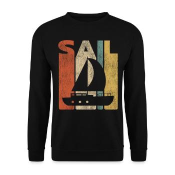 Sail Sailboat Vintage Retro - Sweat-shirt Unisexe - noir - Devant - Alina (178cm) & Michal (187cm)