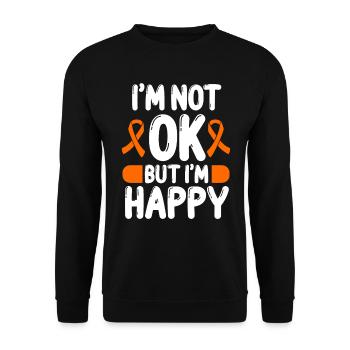 Multiple Sclerosis Awareness okay Orange Ribbon - Unisex Pullover - Schwarz - Vorne - Alina (178cm) & Michal (187cm)