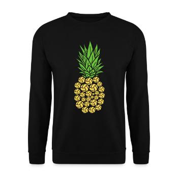 Beach Volley Ananas - Volley-ball Ananas - Sweat-shirt Unisexe - noir - Devant - Alina (178cm) & Michal (187cm)