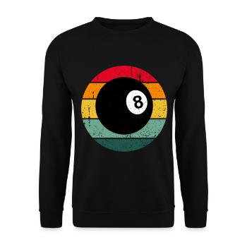 Vintage Retro Billiard Billard Pool Billardkugel - Unisex Pullover - Schwarz - Vorne - Alina (178cm) & Michal (187cm)