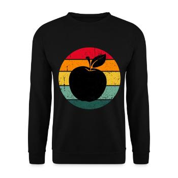 Vintage Retro Apple Fruit Apple Tree Gift Idea - Unisex Sweatshirt - black - Front - Alina (178cm) & Michal (187cm)
