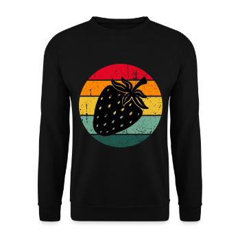Vintage Retro Strawberry Fruit Fruit Strawberries - Unisex Sweatshirt - black - Front - Alina (178cm) & Michal (187cm)