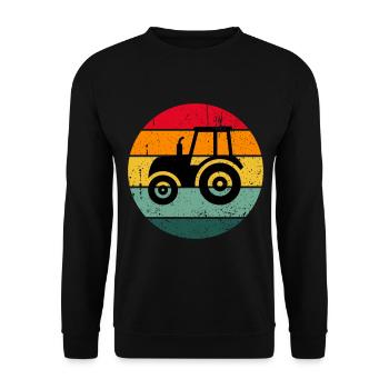 Vintage rétro tracteur bauer cadeau de ferme - Sweat-shirt Unisexe - noir - Devant - Alina (178cm) & Michal (187cm)