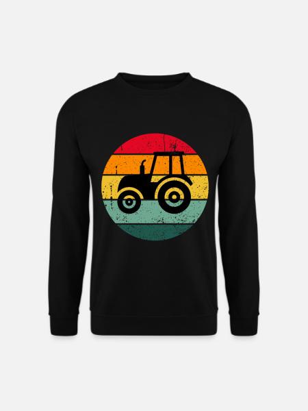 Vintage Retro Traktor Bauer Bauernhof Geschenk - Unisex Pullover - Schwarz