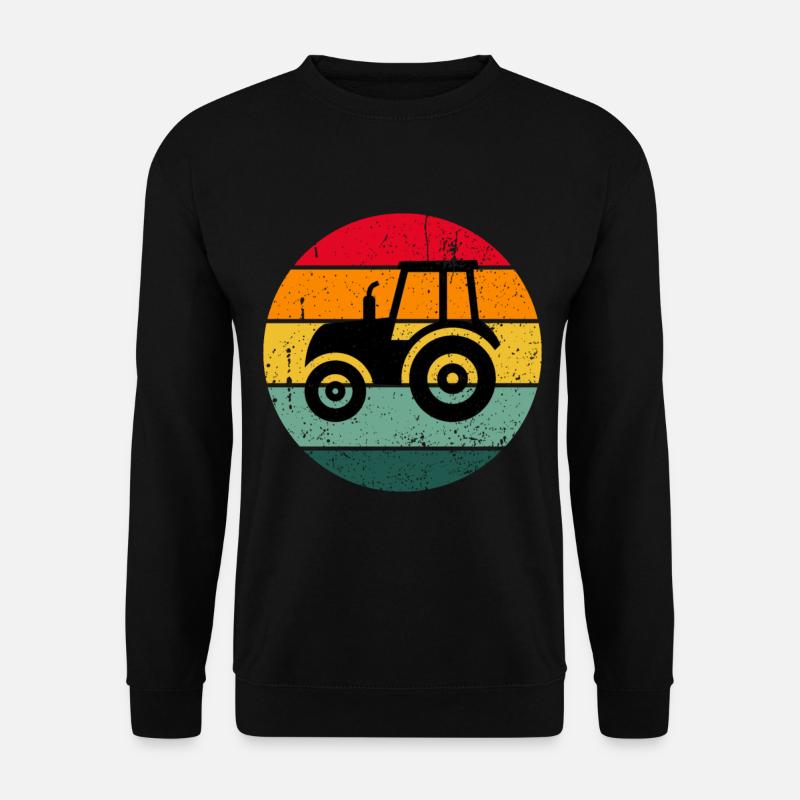 Vintage Retro Traktor Bauer Bauernhof Geschenk - Unisex Pullover - Schwarz