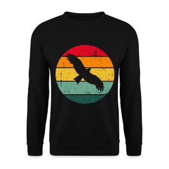 Vintage Retro Vogel Bird Geschenk Süß - Unisex Pullover - Schwarz - Vorne - Alina (178cm) & Michal (187cm)