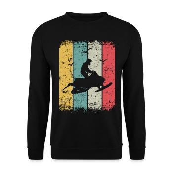 Snowmobile Retro Snowmobile Skidoo - Unisex Sweatshirt - black - Front - Alina (178cm) & Michal (187cm)