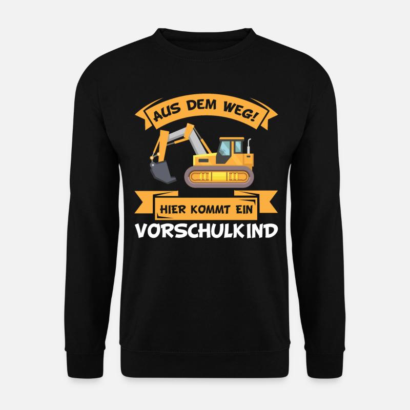 Vorschule Vorschulkind Junge Bagger - Unisex Pullover - Schwarz