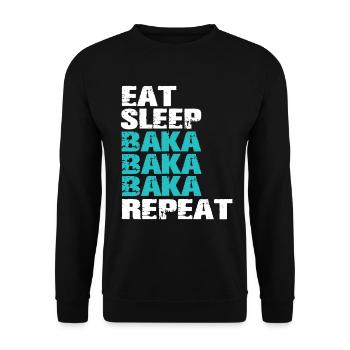Baka Baka Anime Merch - Unisex Sweatshirt - black - Front - Alina (178cm) & Michal (187cm)