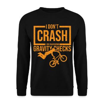 I Don't Crash I Do Random Gravity Checks Motocross - Unisex Sweatshirt - black - Front - Alina (178cm) & Michal (187cm)