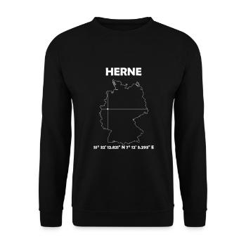 Herne Map - Unisex Sweatshirt - black - Front - Alina (178cm) & Michal (187cm)