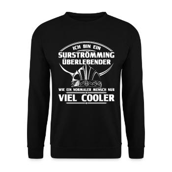 Surströmming Challenge Stinke Hering Surströmming - Unisex Pullover - Schwarz - Vorne - Alina (178cm) & Michal (187cm)