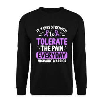 Chronic Migraine Awareness Purple Ribbon Fighter - Unisex Pullover - Schwarz - Vorne - Alina (178cm) & Michal (187cm)