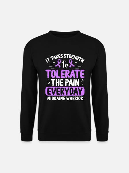Chronic Migraine Awareness Purple Ribbon Fighter - Unisex Pullover - Schwarz