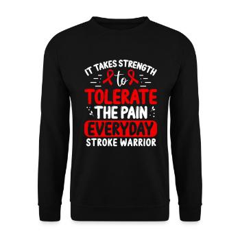 Stroke Awareness Red Ribbon Fighter - Unisex Sweatshirt - black - Front - Alina (178cm) & Michal (187cm)