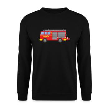 Feuerwehr Feuerwehrauto Löschfahrzeug Geschenk - Unisex Pullover - Schwarz - Vorne - Alina (178cm) & Michal (187cm)