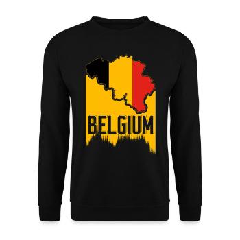 Belgium Gift Country Flag Antwerp Belgium - Unisex Sweatshirt - black - Front - Alina (178cm) & Michal (187cm)
