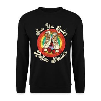 Cool Roller Skating Skate Girl - Unisex Sweatshirt - black - Front - Alina (178cm) & Michal (187cm)