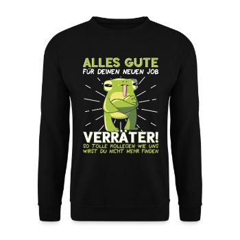 Jobwechsel Neuer Job Abschied Kollege neue Arbeit - Unisex Pullover - Schwarz - Vorne - Alina (178cm) & Michal (187cm)