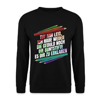 Not the crayons to explain it to you - Unisex Sweatshirt - black - Front - Alina (178cm) & Michal (187cm)