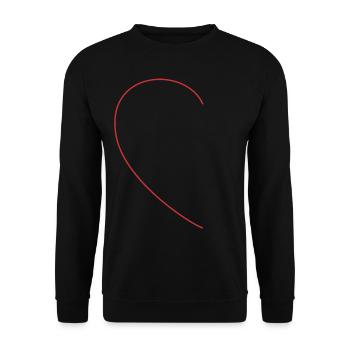 Halbes Herz - Unisex Pullover - Schwarz - Vorne - Alina (178cm) & Michal (187cm)