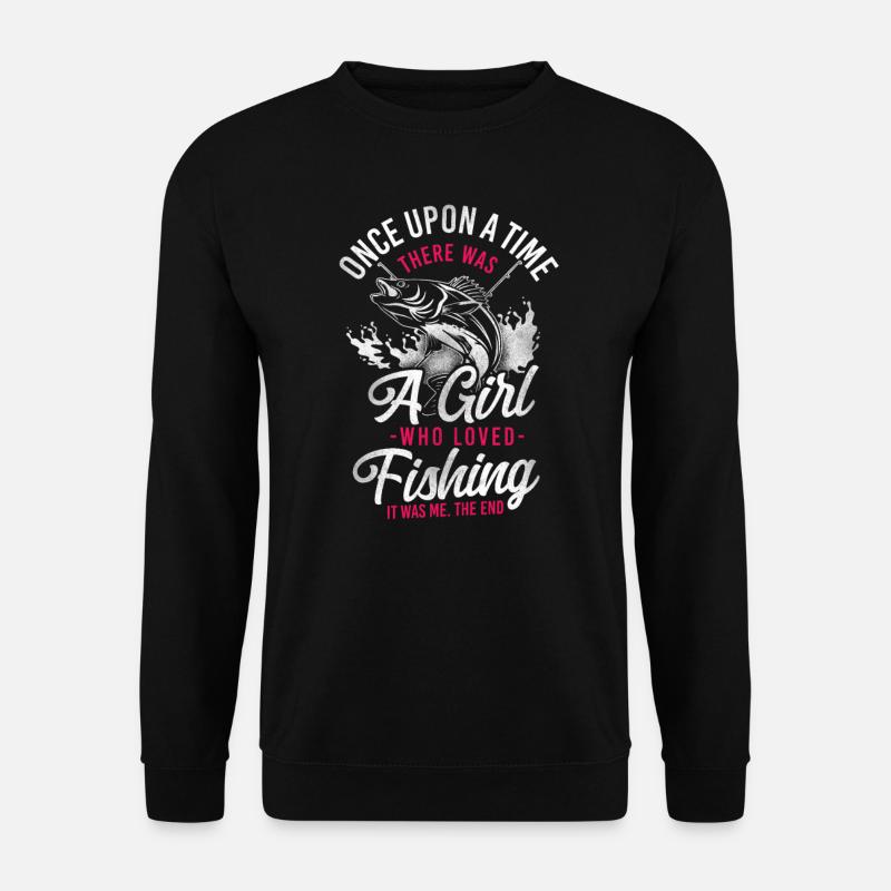 Fishing Girl Mom Mother - Unisex Pullover - Schwarz