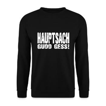 Hauptsach Gudd Gess - Unisex Pullover - Schwarz - Vorne - Alina (178cm) & Michal (187cm)
