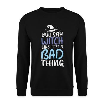 Halloween Funny - Unisex Sweatshirt - black - Front - Alina (178cm) & Michal (187cm)