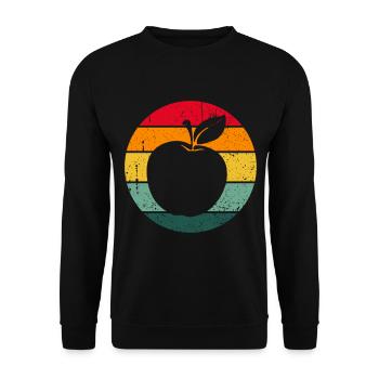 Vintage Retro Apple Fruit Apple Tree Gift Idea - Unisex Sweatshirt - black - Front - Alina (178cm) & Michal (187cm)
