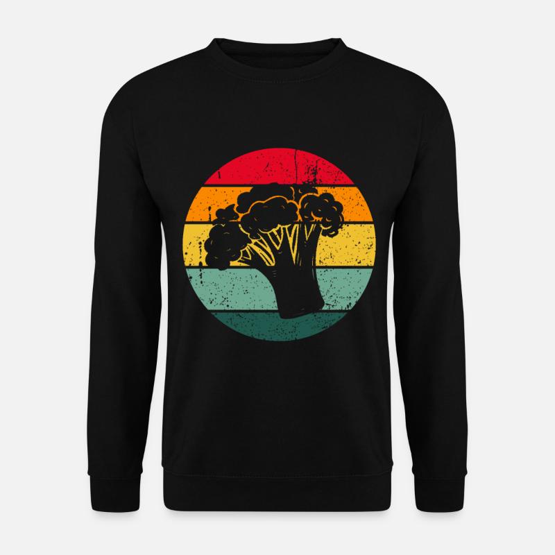 Vintage Retro Brokoli Brokkoli Gemüse Gesund - Unisex Pullover - Schwarz