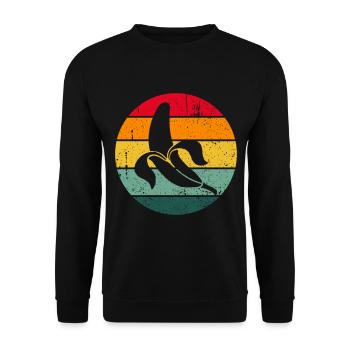 Vintage Rétro banane cadeau fruits - Sweat-shirt Unisexe - noir - Devant - Alina (178cm) & Michal (187cm)