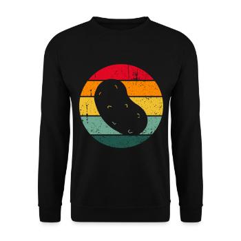 Vintage Retro Potato Funny Gift Idea - Unisex Sweatshirt - black - Front - Alina (178cm) & Michal (187cm)