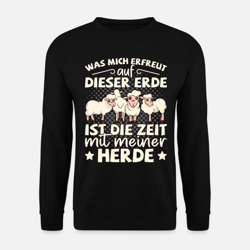 Schafhirte Schäfer Hirte Landwirt Herde Schafe - Unisex Pullover - Schwarz