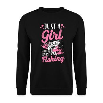 Fishing Girl Mom Mother - Unisex Pullover - Schwarz - Vorne - Alina (178cm) & Michal (187cm)