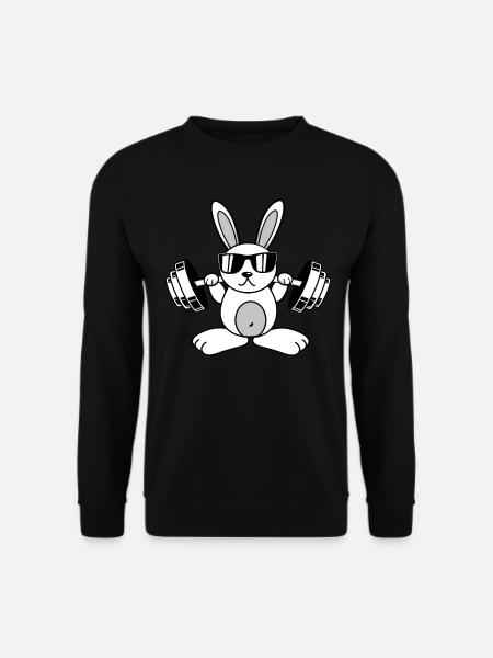 Bodybuilder Hase Fitness Kaninchen Gym Workout - Unisex Pullover - Schwarz