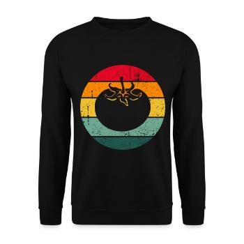 Vintage Retro Tomate Tomaten Gemüse Geschenk - Unisex Pullover - Schwarz - Vorne - Alina (178cm) & Michal (187cm)