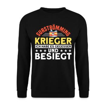 Surströmming Challenge Schweden Surströmming - Unisex Pullover - Schwarz - Vorne - Alina (178cm) & Michal (187cm)