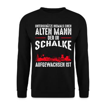 Gelsenkirchen Schalke Männer Spruch - Unisex Pullover - Schwarz - Vorne - Alina (178cm) & Michal (187cm)