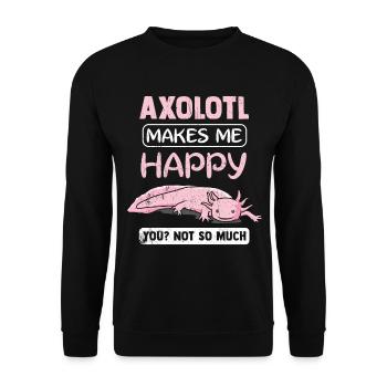 Axolotl Aquarium Gift Amphibian Lurch Newt - Unisex Sweatshirt - black - Front - Alina (178cm) & Michal (187cm)