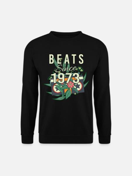 Geschenkidee Blumen 1973 Vintage - Unisex Pullover - Schwarz