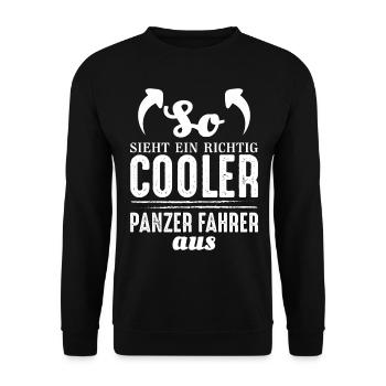 Panzerfahrer Armee Militär Geschenk - Unisex Pullover - Schwarz - Vorne - Alina (178cm) & Michal (187cm)