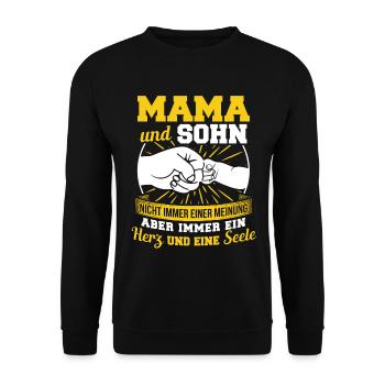 Mama Und Sohn Nicht Immer Einer Meinung Mutter - Unisex Pullover - Schwarz - Vorne - Alina (178cm) & Michal (187cm)