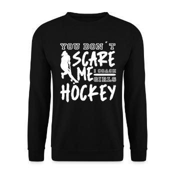 Entraîneur de hockey sur gazon Hockey féminin - Sweat-shirt Unisexe - noir - Devant - Alina (178cm) & Michal (187cm)